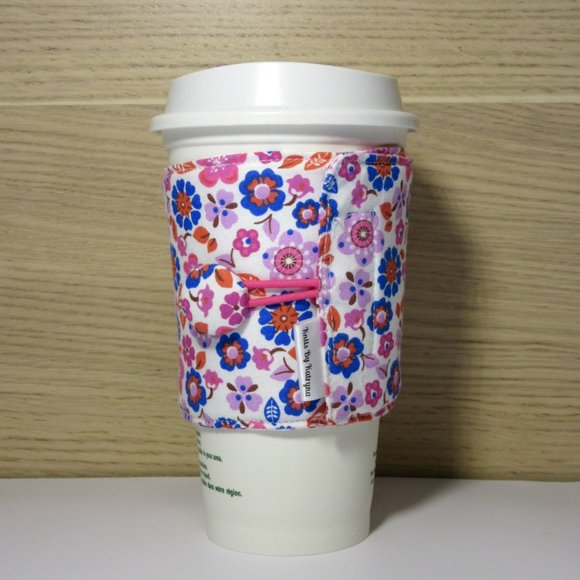 Springtime Floral Fabric Coffee Cozy - Picture 3 of 4